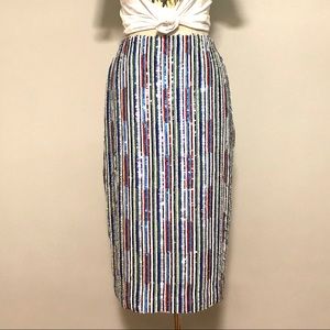 RARE J. Crew Collection Sequin Beaded Midi Skirt 2